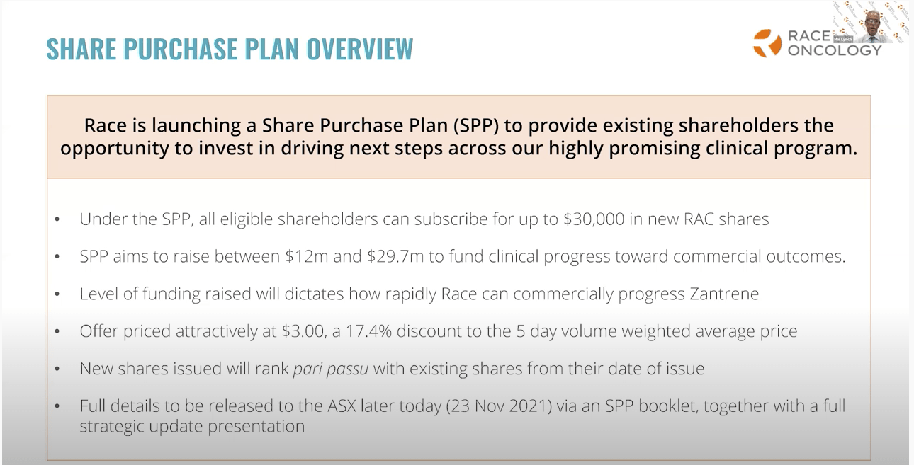 Race Share Purchase Plan